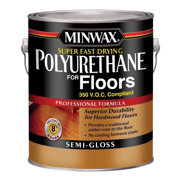 Minwax Super Fast-Drying Polyurethane for Floors Semi-Gloss Clear Oil-Based Fast-Drying Polyurethane 130240000